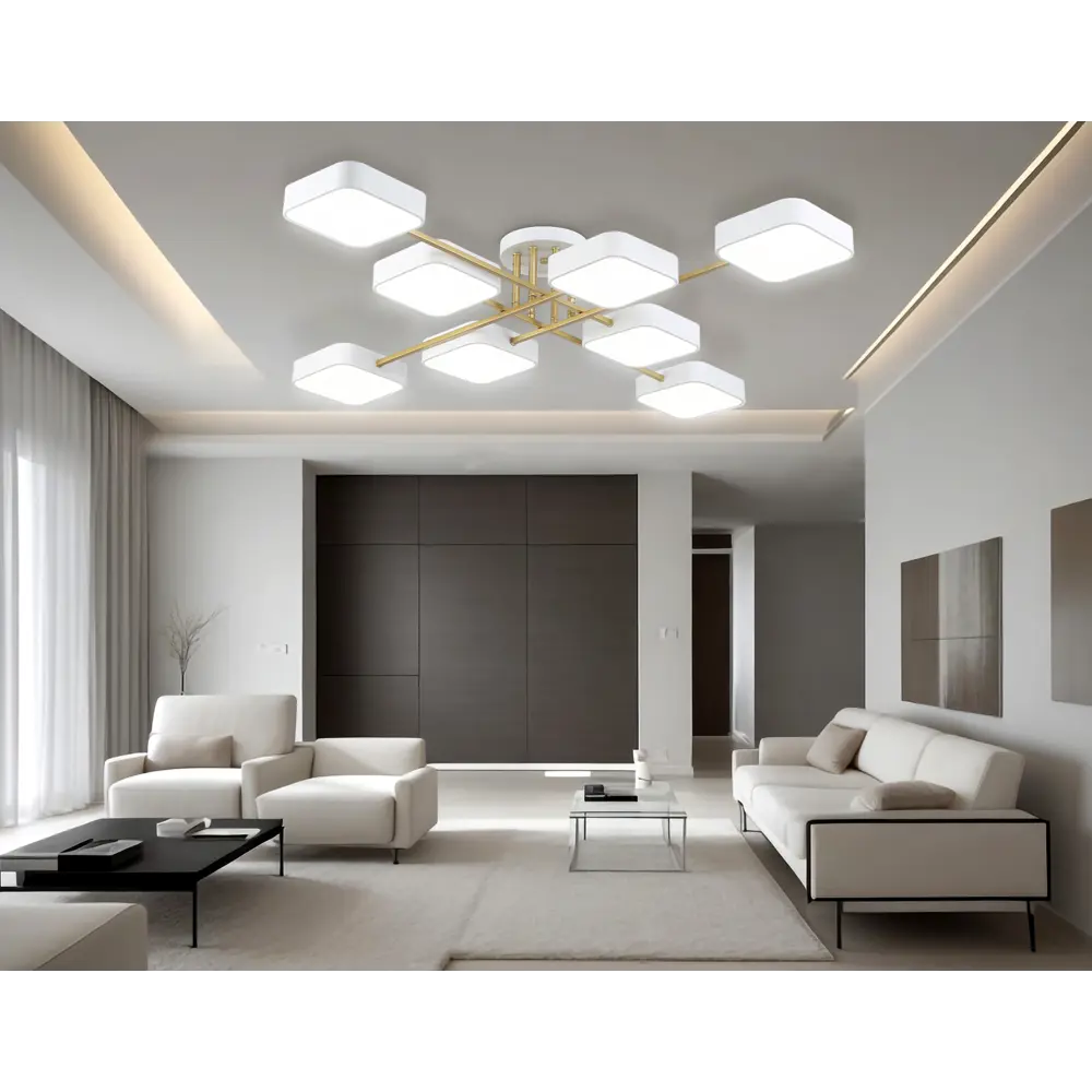 Фото 6 Люстра потолочная светодиодная Ambrella light Comfort Ambr_fl516346 40 м² регулируемый белый свет цвет белый/золото Фото 6 Люстра потолочная светодиодная Ambrella light Comfort Ambr_fl516346 40 м² регулируемый белый свет цвет белый/золото