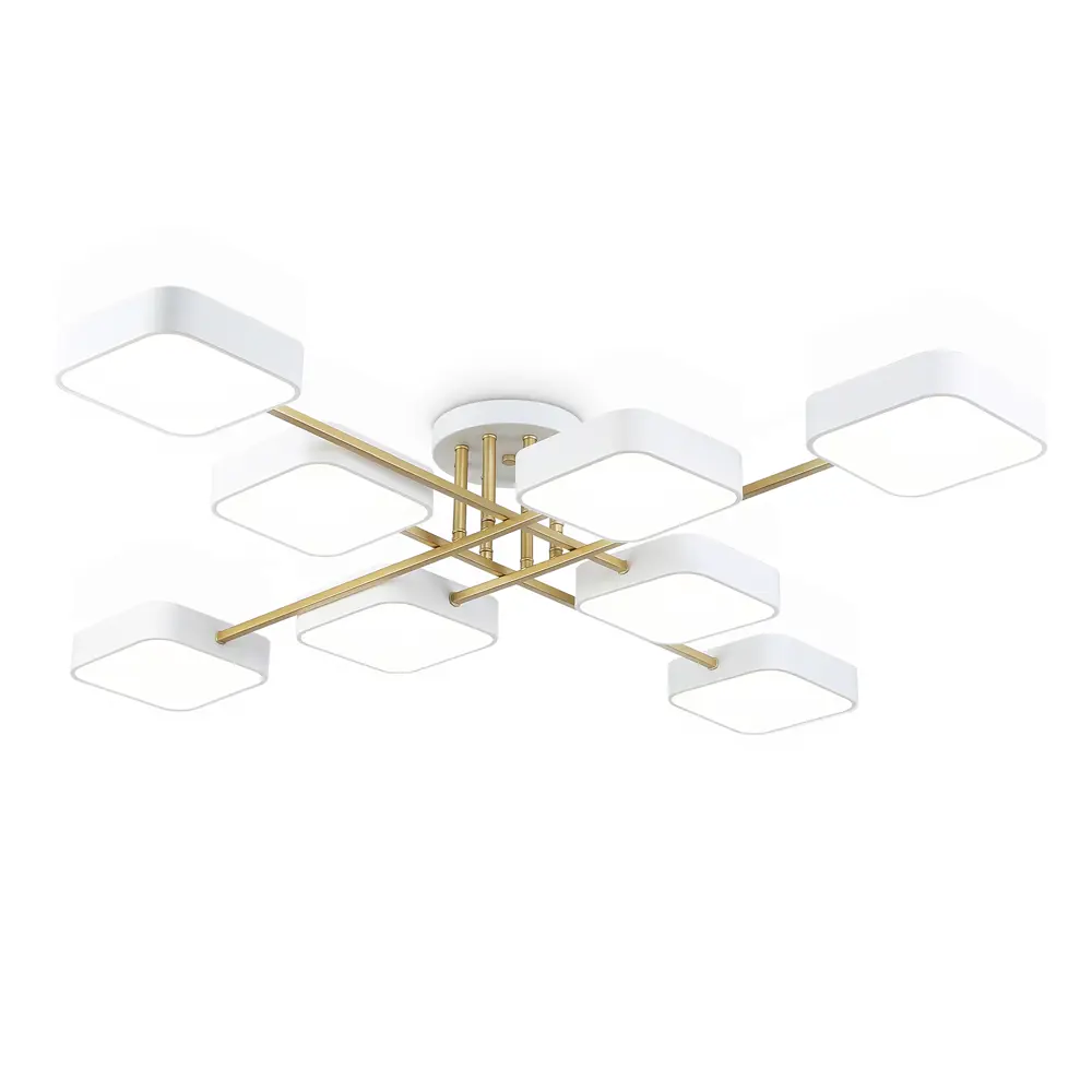 Фото Люстра потолочная светодиодная Ambrella light Comfort Ambr_fl516346 40 м² регулируемый белый свет цвет белый/золото Фото Люстра потолочная светодиодная Ambrella light Comfort Ambr_fl516346 40 м² регулируемый белый свет цвет белый/золото