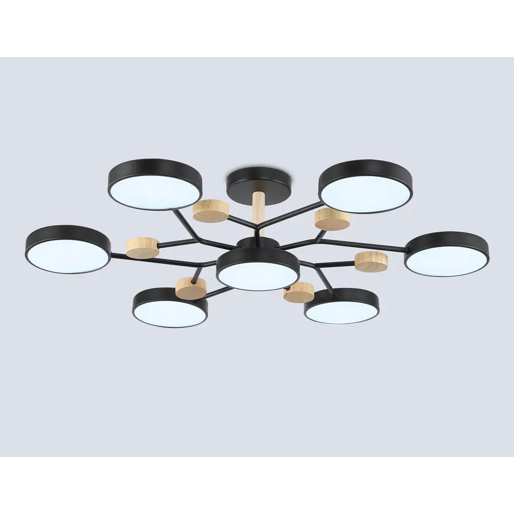 Фото 4 Люстра потолочная светодиодная Ambrella light Comfort Ambr_fl4866 36 м² регулируемый белый свет цвет дерево/черный Фото 4 Люстра потолочная светодиодная Ambrella light Comfort Ambr_fl4866 36 м² регулируемый белый свет цвет дерево/черный