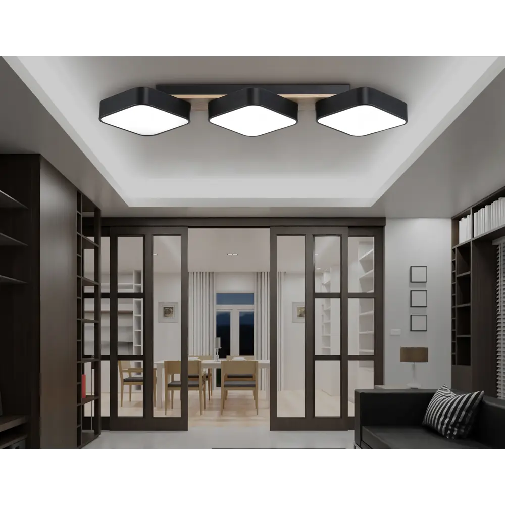 Фото 6 Люстра потолочная светодиодная Ambrella light Comfort Ambr_fl4878 30 м² регулируемый белый свет цвет дерево/черный Фото 6 Люстра потолочная светодиодная Ambrella light Comfort Ambr_fl4878 30 м² регулируемый белый свет цвет дерево/черный