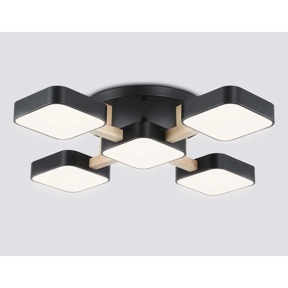 Фото 3 Люстра потолочная светодиодная Ambrella light Comfort Ambr_fl4883 30 м² регулируемый белый свет цвет дерево/черный Фото 3 Люстра потолочная светодиодная Ambrella light Comfort Ambr_fl4883 30 м² регулируемый белый свет цвет дерево/черный