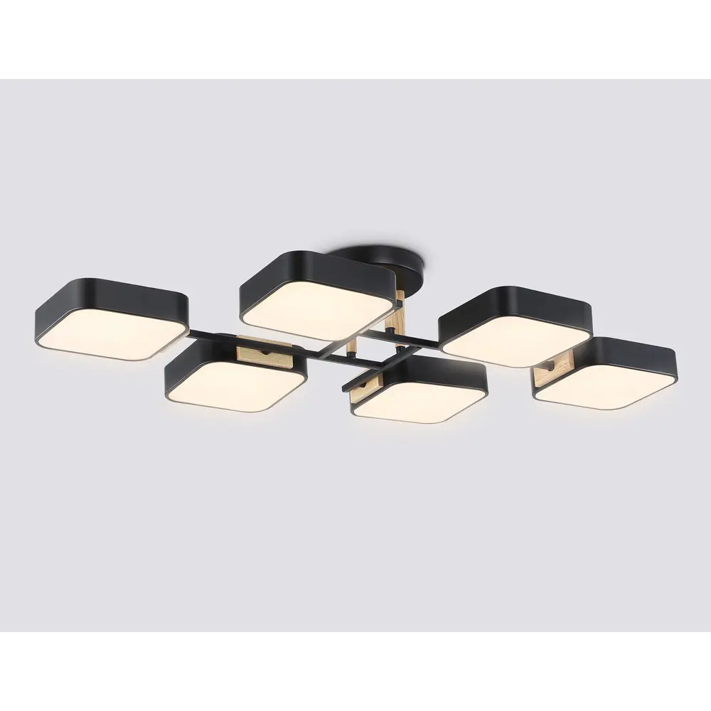 Фото 3 Люстра потолочная светодиодная Ambrella light Comfort Ambr_fl4887 36 м² регулируемый белый свет цвет дерево/черный Фото 3 Люстра потолочная светодиодная Ambrella light Comfort Ambr_fl4887 36 м² регулируемый белый свет цвет дерево/черный