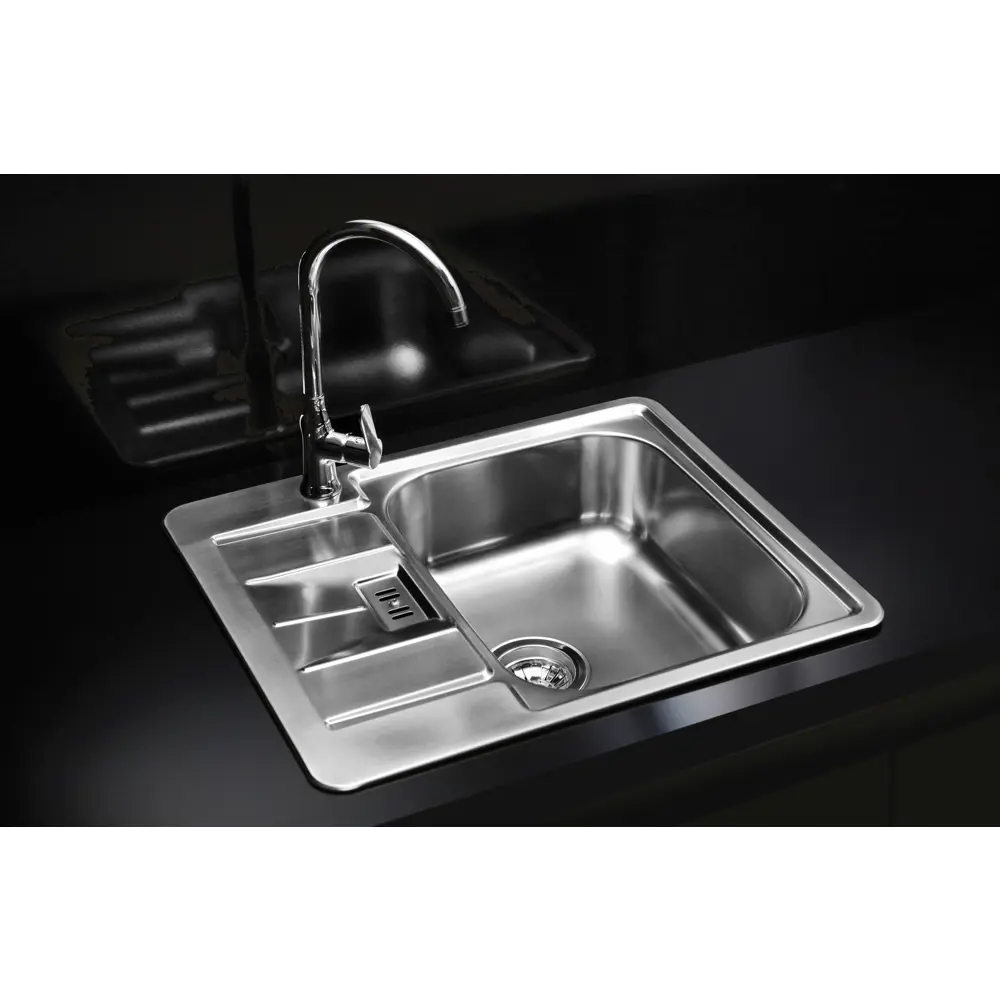 Фото 2 Мойка для кухни Alveus Line 60 50x61.5 см глубина чаши 16 см нержавеющая сталь aisi 304 цвет антрацит Фото 2 Мойка для кухни Alveus Line 60 50x61.5 см глубина чаши 16 см нержавеющая сталь aisi 304 цвет антрацит