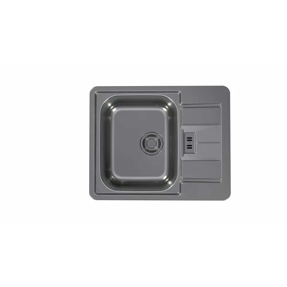 Фото Мойка для кухни Alveus Line 60 50x61.5 см глубина чаши 16 см нержавеющая сталь aisi 304 цвет антрацит Фото Мойка для кухни Alveus Line 60 50x61.5 см глубина чаши 16 см нержавеющая сталь aisi 304 цвет антрацит