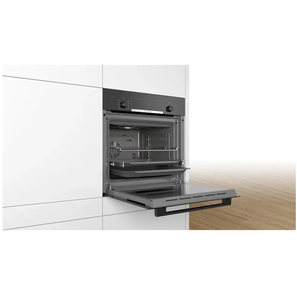 Фото 9 Электрический встраиваемый духовой шкаф Bosch HBF534EB0Q 59.4x59.5x54.8 см цвет черный Фото 9 Электрический встраиваемый духовой шкаф Bosch HBF534EB0Q 59.4x59.5x54.8 см цвет черный