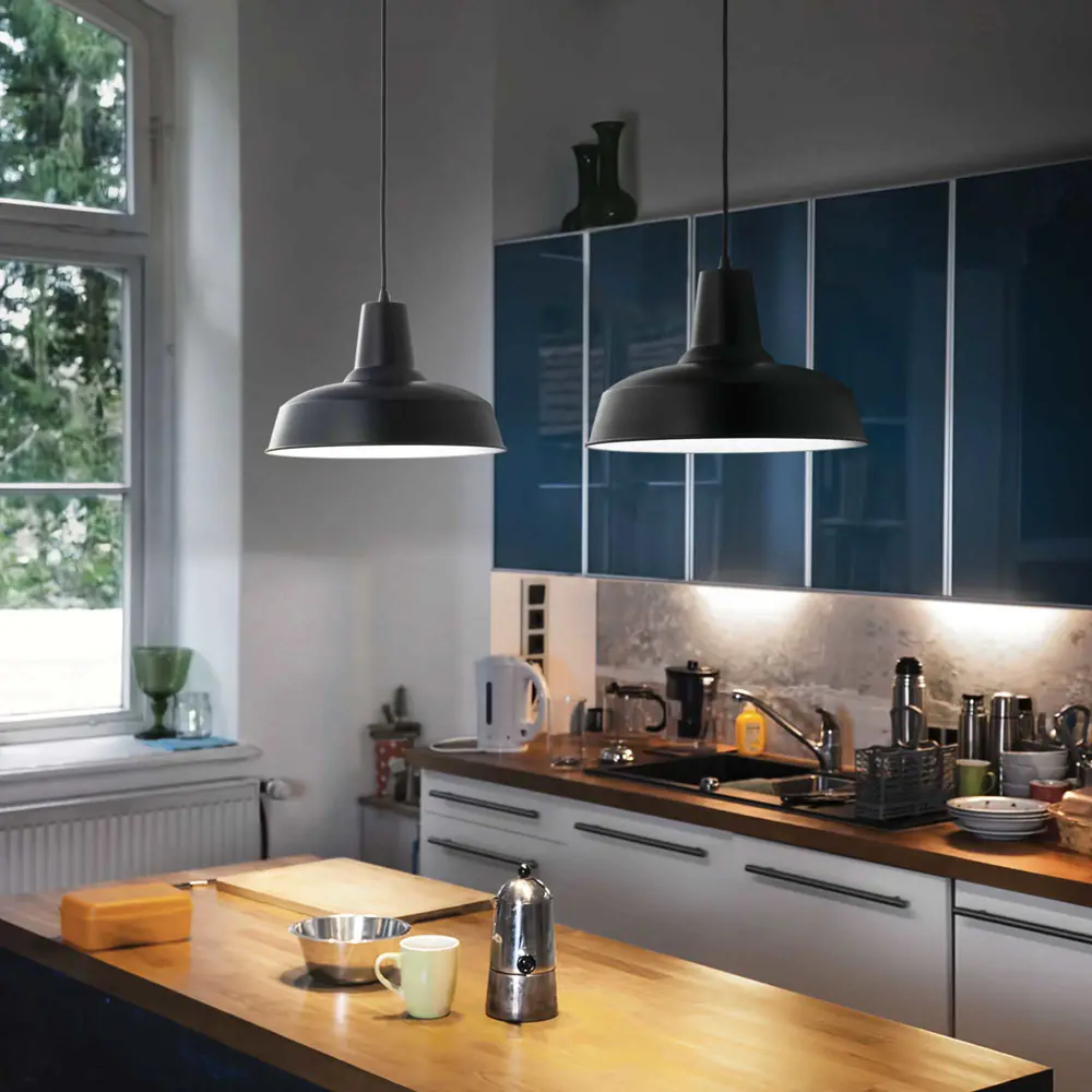 Фото 3 Светильник подвесной Ideal lux Moby 093659 1 лампа 5 м² цвет черный матовый Фото 3 Светильник подвесной Ideal lux Moby 093659 1 лампа 5 м² цвет черный матовый