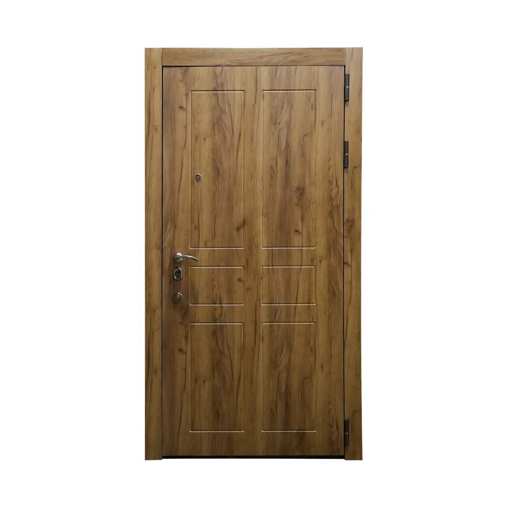 Фото 2 Входная дверь Такт-тайм Эталон Плюс 4 левый 180x75см цвет дуб крафт табачный/дуб крафт табачный с зеркалом