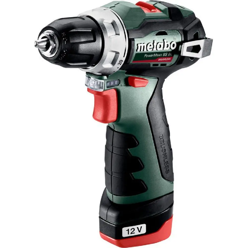 Фото Дрель-шуруповерт аккумуляторная бесщеточная Metabo PowerMaxx BS BL 601721500, 12 В Li-Ion 2x2 Ач Фото Дрель-шуруповерт аккумуляторная бесщеточная Metabo PowerMaxx BS BL 601721500, 12 В Li-Ion 2x2 Ач