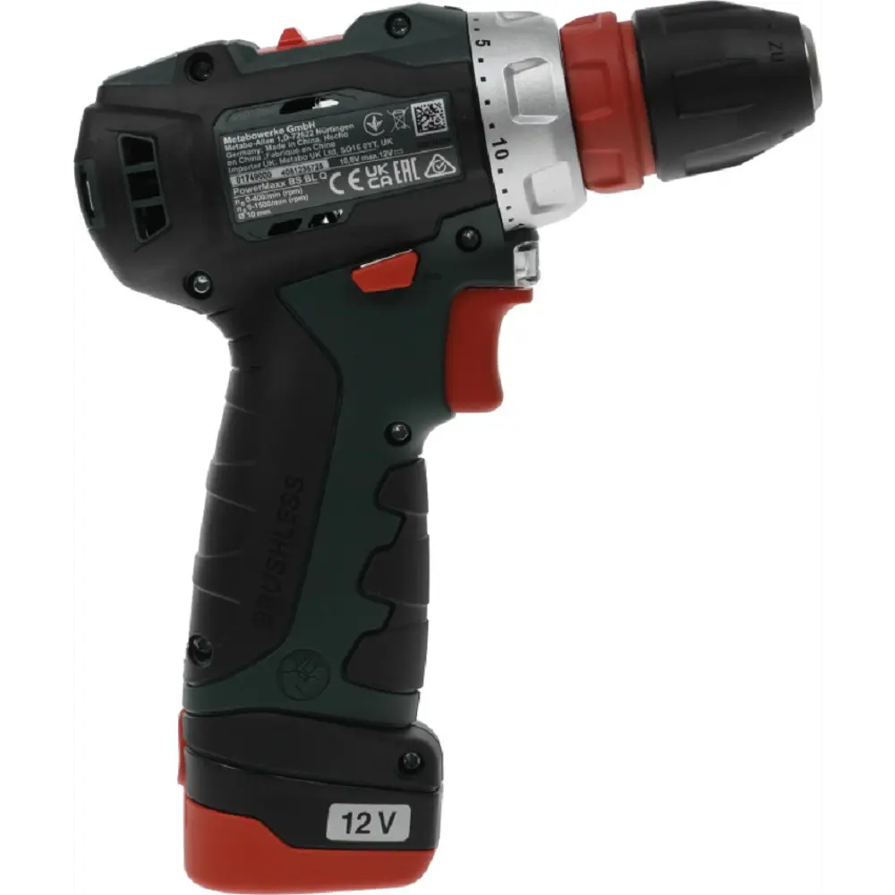 Фото 6 Дрель-шуруповерт аккумуляторная бесщеточная Metabo Power Maxx BS BL 601749500, 12 В Li-Ion 2x2 Ач Фото 6 Дрель-шуруповерт аккумуляторная бесщеточная Metabo Power Maxx BS BL 601749500, 12 В Li-Ion 2x2 Ач