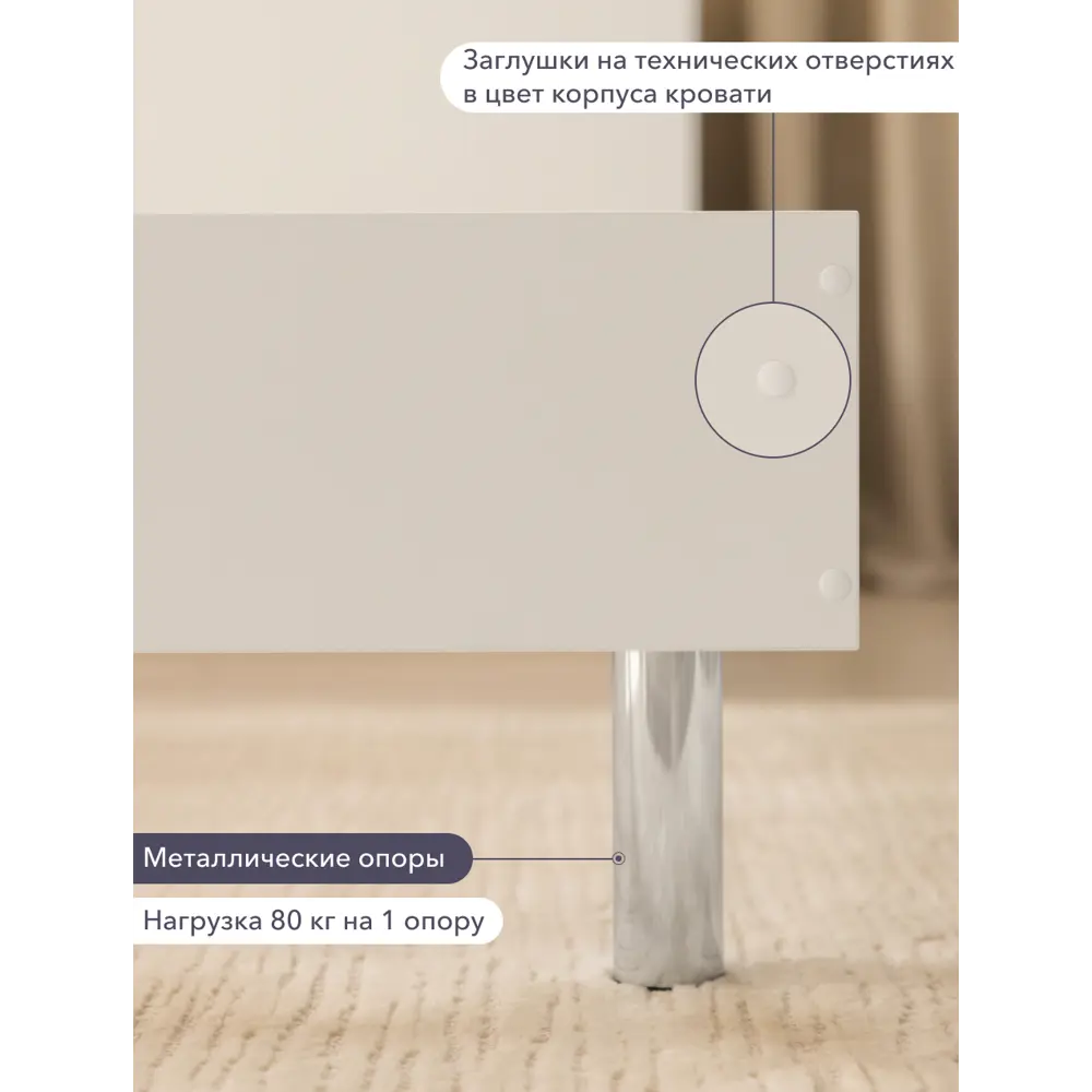 Фото 8 Кровать Орматек Linea 127х80х203 см ЛДСП цвет белый Фото 8 Кровать Орматек Linea 127х80х203 см ЛДСП цвет белый