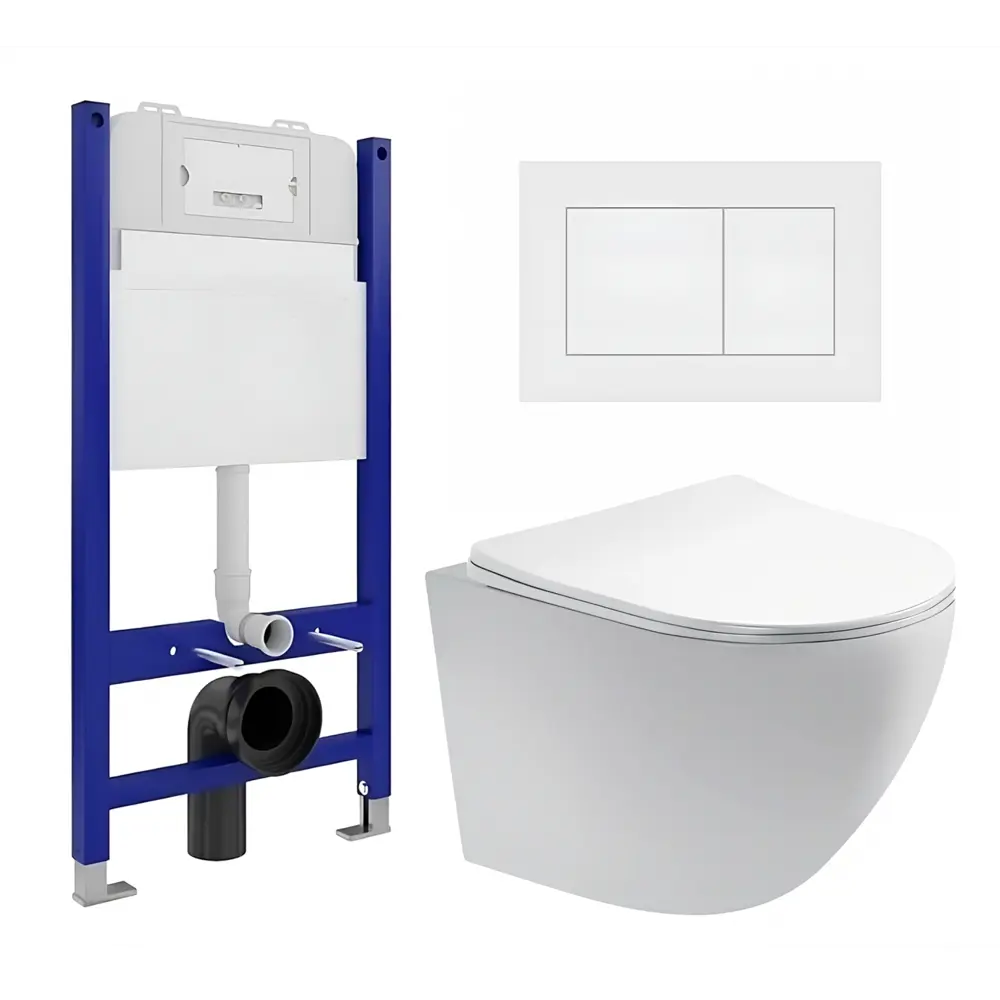 Фото Комплект инсталяция с унитазом 3 в 1 инсталляция Enio Tecnico 50 унитаз Акватек Европа кнопка белая матовая Quadro Фото Комплект инсталяция с унитазом 3 в 1 инсталляция Enio Tecnico 50 унитаз Акватек Европа кнопка белая матовая Quadro