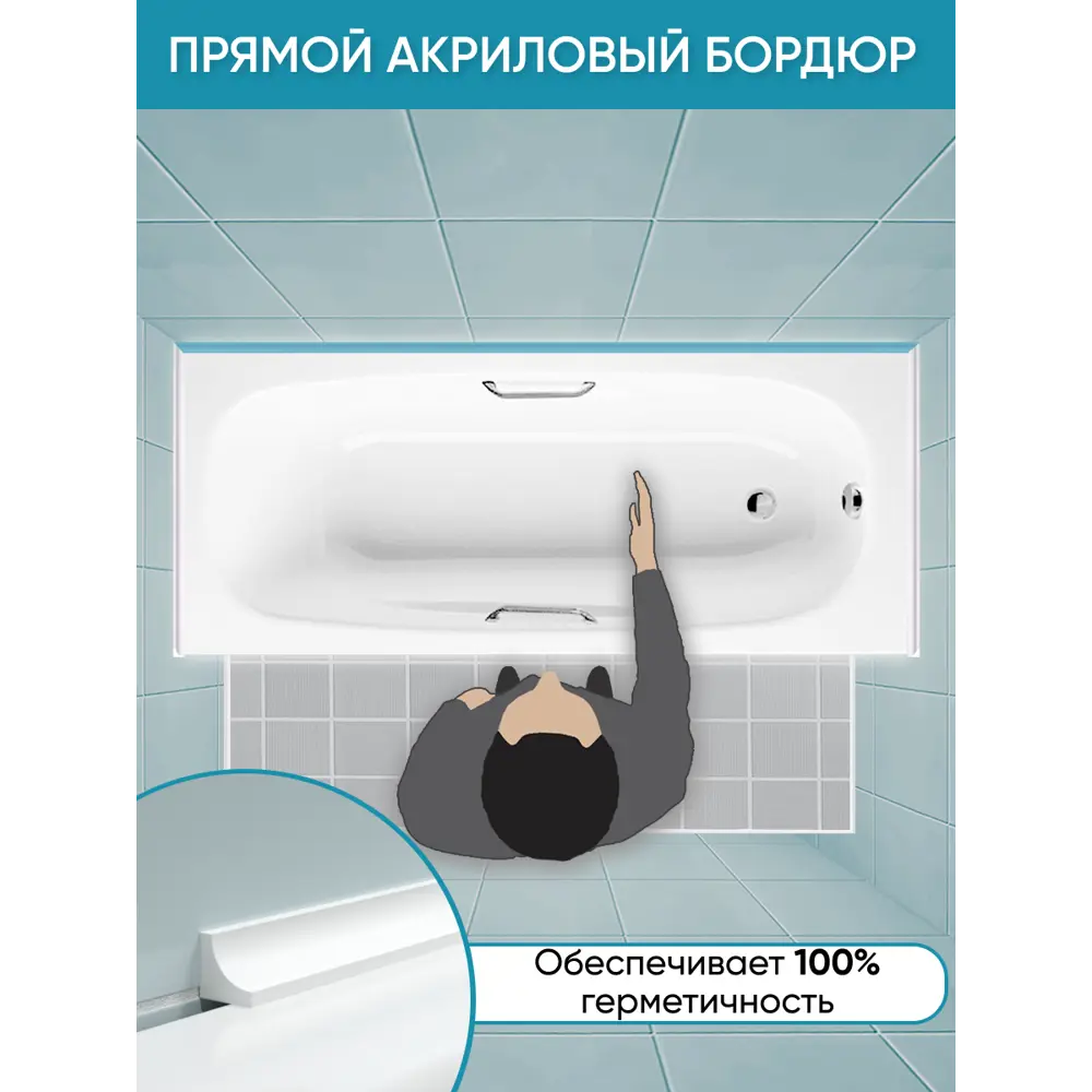 Фото 4 Бордюр плинтус для ванны BNV ГЛ12 90 сантиметров акриловый цвет белый глянцевая поверхность Фото 4 Бордюр плинтус для ванны BNV ГЛ12 90 сантиметров акриловый цвет белый глянцевая поверхность