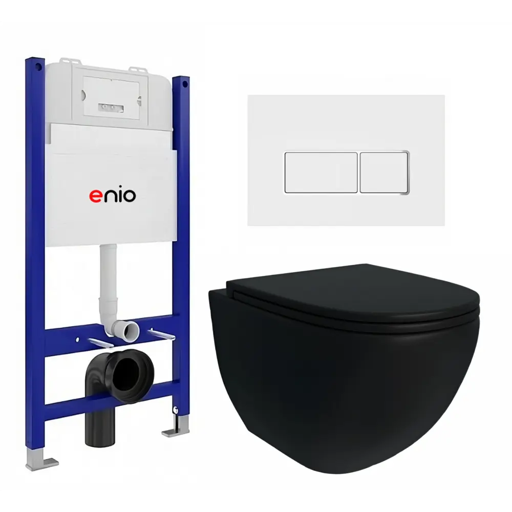 Фото Комплект инсталяция с унитазом 3 в 1 инсталляция Enio Tecnico 50 унитаз Unico BL кнопка белая, окантовка хром Rettangolo Фото Комплект инсталяция с унитазом 3 в 1 инсталляция Enio Tecnico 50 унитаз Unico BL кнопка белая, окантовка хром Rettangolo