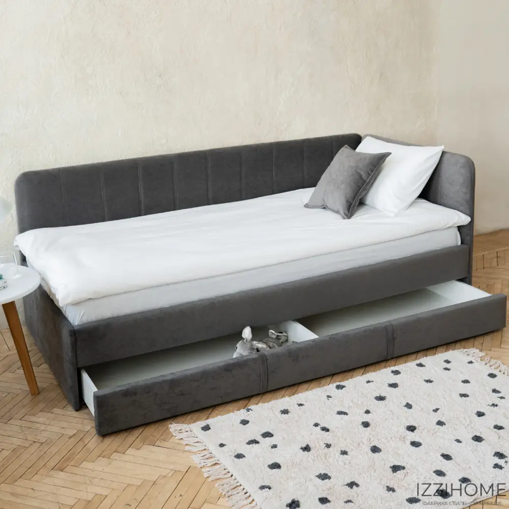 Фото 13 Кровать Izzihome Colins 99x33x209 см ДСП цвет графитовый Фото 13 Кровать Izzihome Colins 99x33x209 см ДСП цвет графитовый