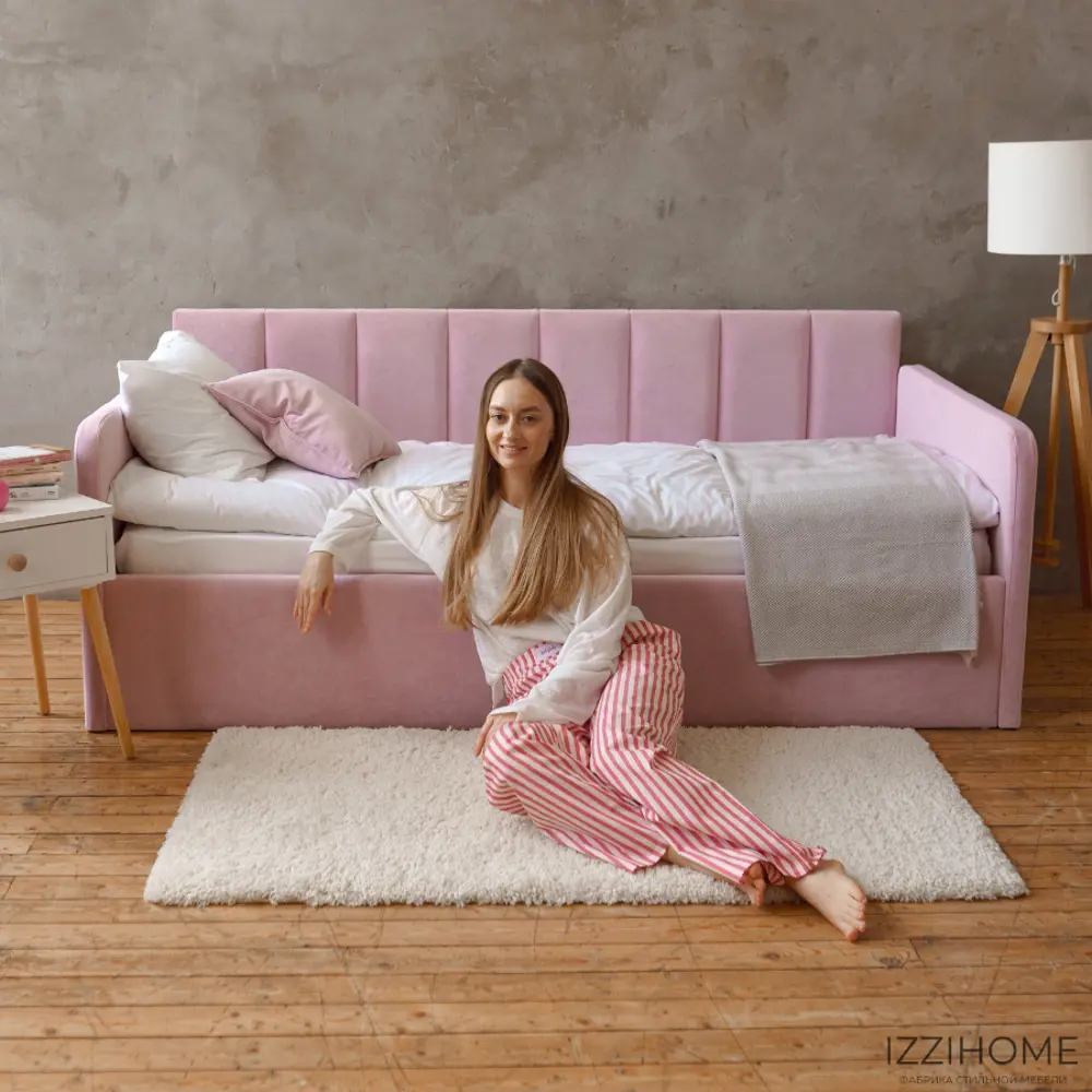 Фото 12 Кровать Izzihome Time 105x85x205 см ДСП цвет розовый Фото 12 Кровать Izzihome Time 105x85x205 см ДСП цвет розовый