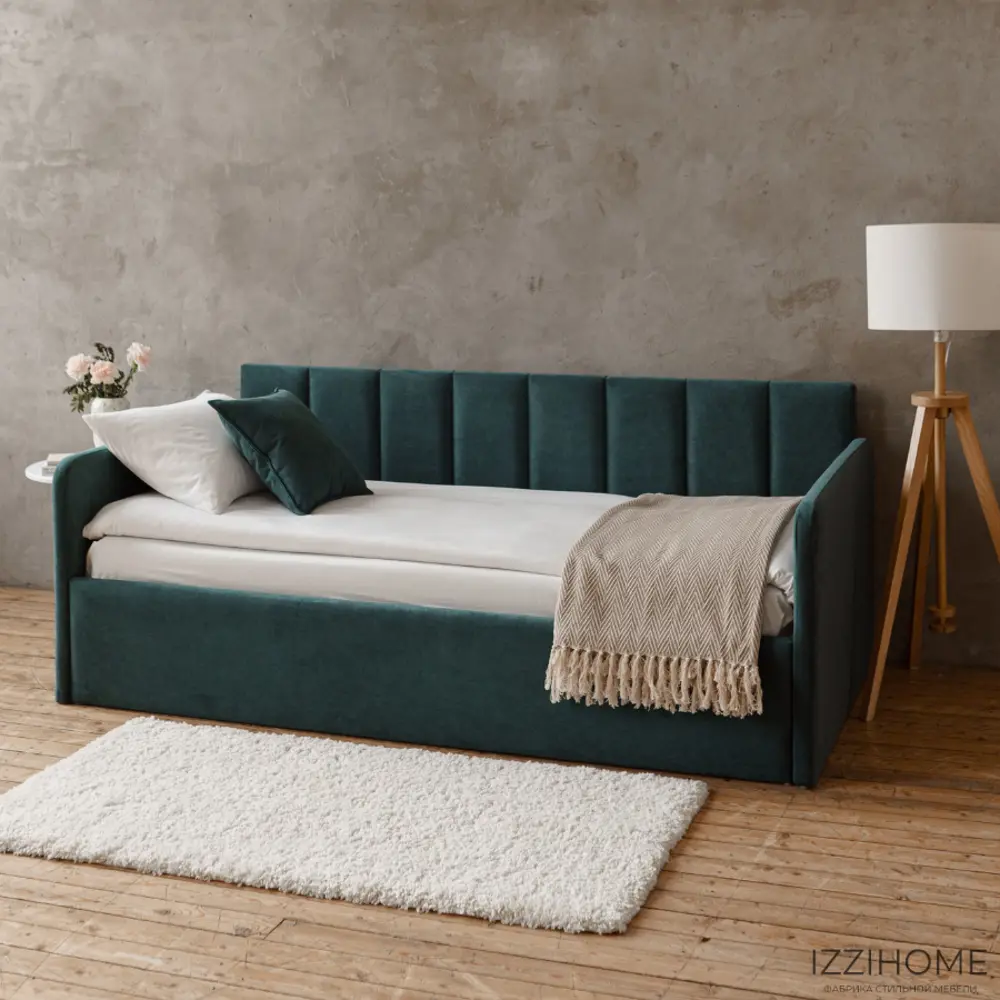 Фото 4 Кровать Izzihome Tony 105x85x205 см ДСП цвет изумрудный Фото 4 Кровать Izzihome Tony 105x85x205 см ДСП цвет изумрудный