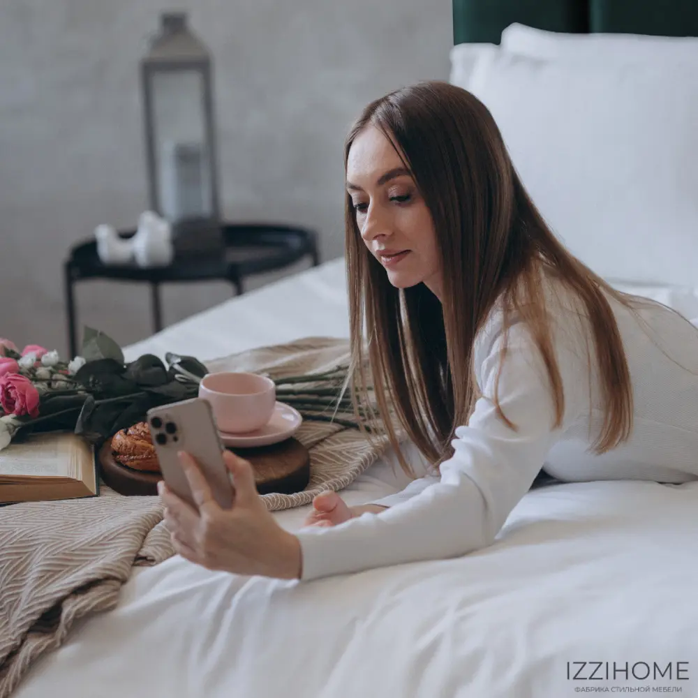 Фото 10 Кровать Izzihome Line 169x100x212 см ДСП цвет изумрудный Фото 10 Кровать Izzihome Line 169x100x212 см ДСП цвет изумрудный