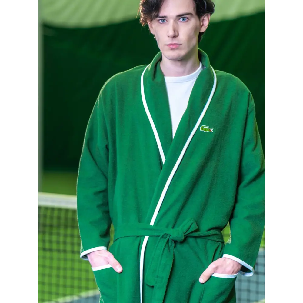 Фото Халат с шалью Lacoste Super Boy Emerald XXL цвет зеленый Фото Халат с шалью Lacoste Super Boy Emerald XXL цвет зеленый
