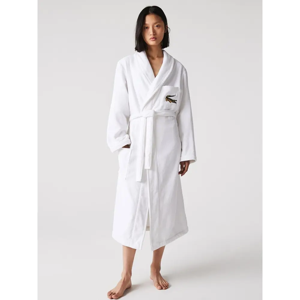 Фото 2 Халат с шалью Lacoste Rene Blanc M цвет Белый Фото 2 Халат с шалью Lacoste Rene Blanc M цвет Белый
