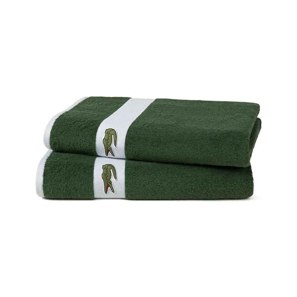 Фото Полотенце Lacoste Casual Vert 55x100 см махровое банное цвет зеленый Фото Полотенце Lacoste Casual Vert 55x100 см махровое банное цвет зеленый