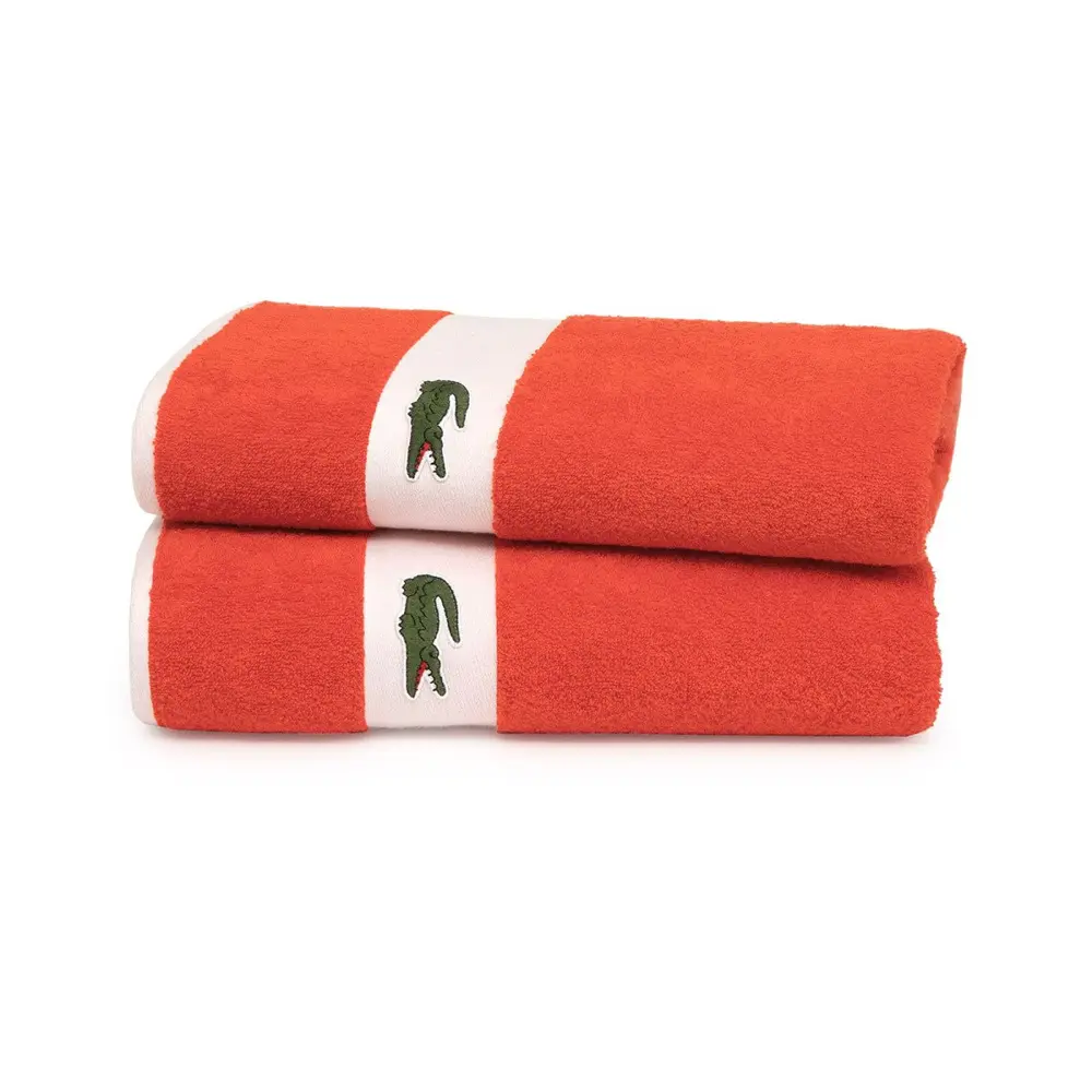 Фото Полотенце Lacoste Casual Glaieul 55x100 см цвет красный Фото Полотенце Lacoste Casual Glaieul 55x100 см цвет красный