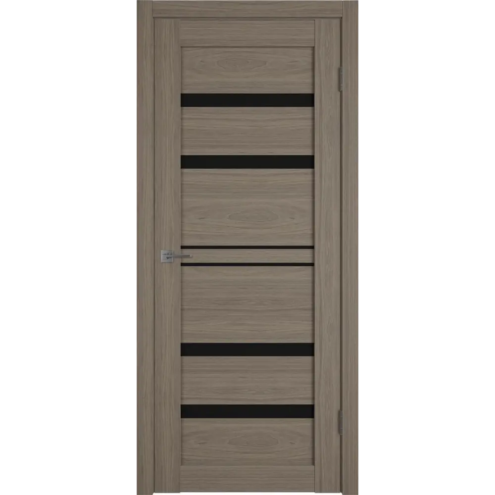 Фото Комплект межкомнатной двери VFD Atum pro x28 остеклённая 200x90см Шпон цвет Brun oak (black gloss) с коробом и наличниками Фото Комплект межкомнатной двери VFD Atum pro x28 остеклённая 200x90см Шпон цвет Brun oak (black gloss) с коробом и наличниками