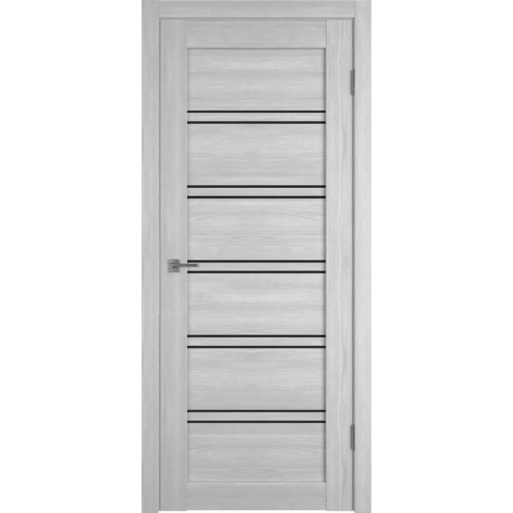 Фото Комплект межкомнатной двери VFD Atum pro x28 остеклённая 200x70см Шпон цвет Stone Oak (Black gloss) с коробом и наличниками Фото Комплект межкомнатной двери VFD Atum pro x28 остеклённая 200x70см Шпон цвет Stone Oak (Black gloss) с коробом и наличниками
