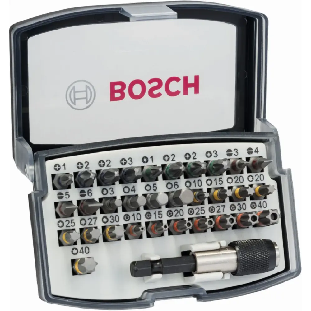 Фото Набор сверл и бит Bosch Extra Hard, 32 предмета Фото Набор сверл и бит Bosch Extra Hard, 32 предмета