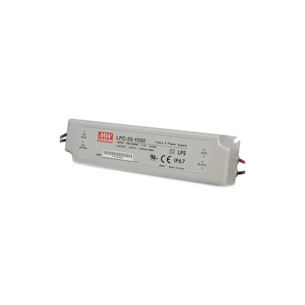 Фото Блок питания влагозащищенный Mean Well Lpc-35-1050 для светодиодной ленты 110-220 В 35 Вт IP67 Фото Блок питания влагозащищенный Mean Well Lpc-35-1050 для светодиодной ленты 110-220 В 35 Вт IP67