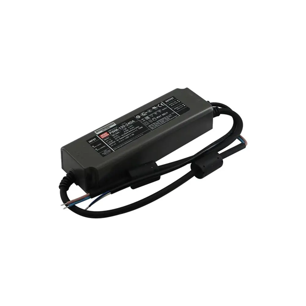 Фото Блок питания влагозащищенный Mean Well Pwm-120-24da для светодиодной ленты 110-220 В 120 Вт IP67 Фото Блок питания влагозащищенный Mean Well Pwm-120-24da для светодиодной ленты 110-220 В 120 Вт IP67