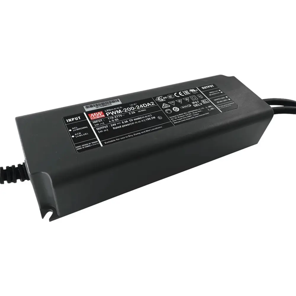 Фото Блок питания влагозащищенный Mean Well Pwm-200-24da2 для светодиодной ленты 110-220 В 199 Вт IP67 Фото Блок питания влагозащищенный Mean Well Pwm-200-24da2 для светодиодной ленты 110-220 В 199 Вт IP67