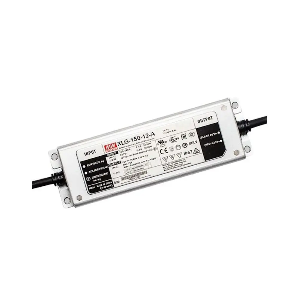 Фото Блок питания влагозащищенный Mean Well Xlg-150-12-a для светодиодной ленты 110-220 В 150 Вт IP67 Фото Блок питания влагозащищенный Mean Well Xlg-150-12-a для светодиодной ленты 110-220 В 150 Вт IP67