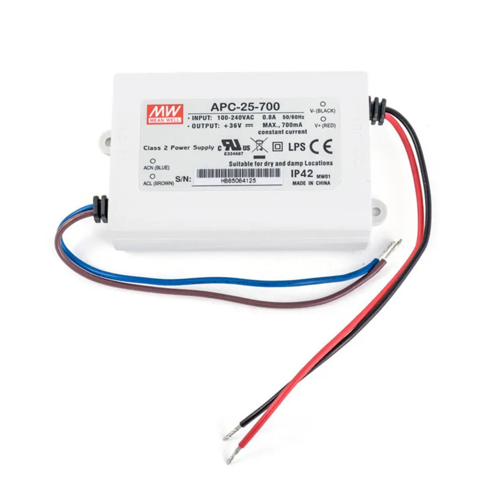 Фото Блок питания Mean well Apc-25-700 для светодиодной ленты 110-220 В 25 Вт IP42 Фото Блок питания Mean well Apc-25-700 для светодиодной ленты 110-220 В 25 Вт IP42