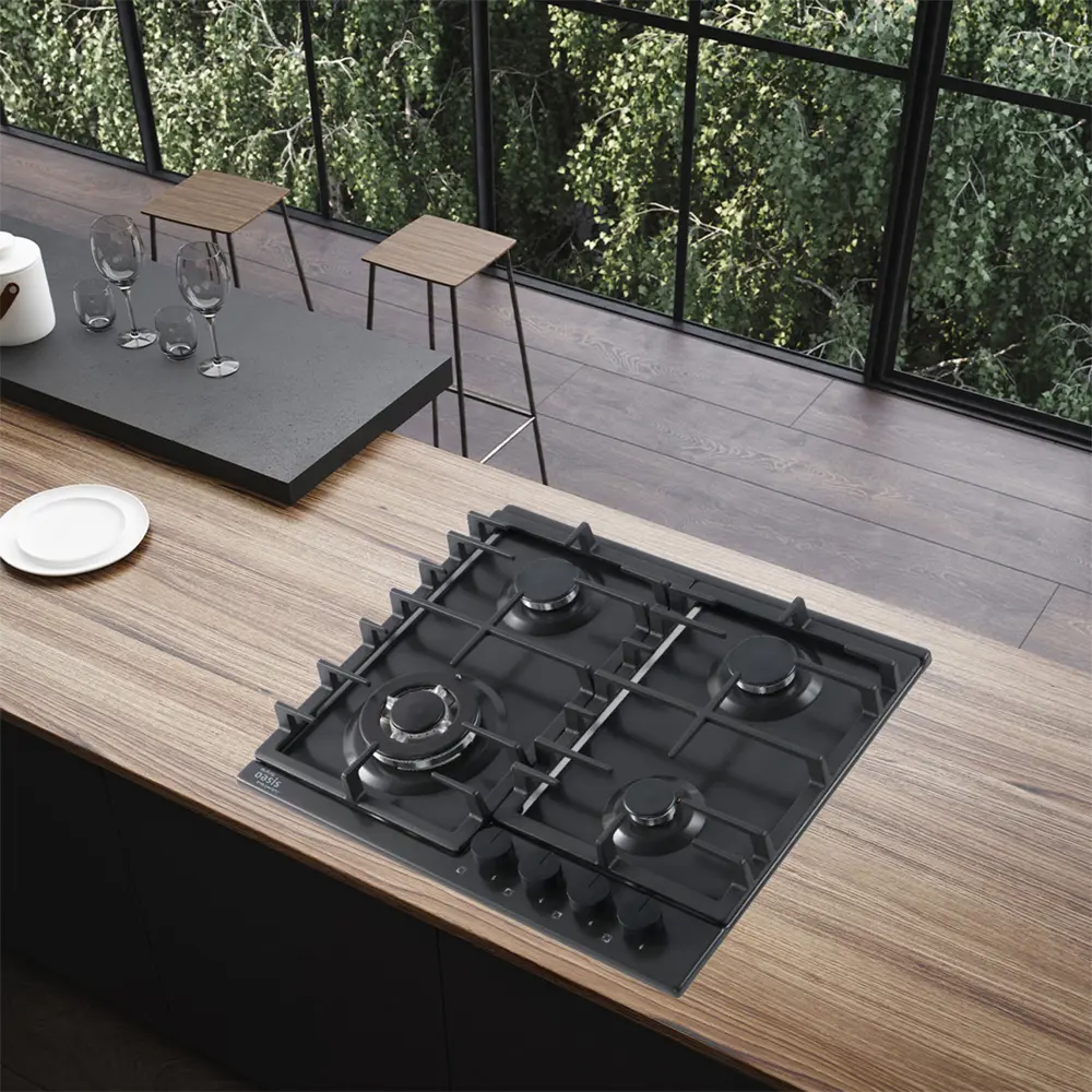 Фото 8 Газовая варочная панель Making oasis everywhere P-MSB 58 см 4 конфорки цвет черный Фото 8 Газовая варочная панель Making oasis everywhere P-MSB 58 см 4 конфорки цвет черный
