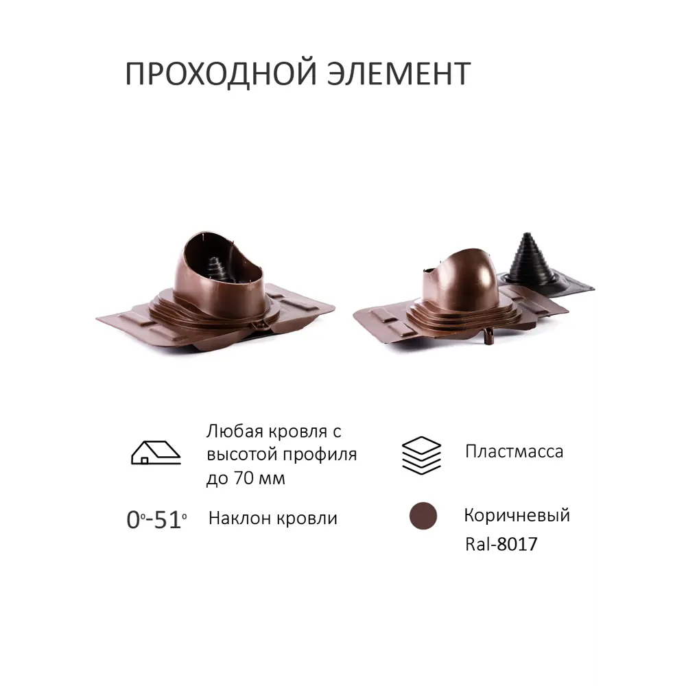 Фото 3 Вентиляционный выход Татполимер c колпаком ⌀160мм 700мм и с проходным элементом универсальный RAL8017 Фото 3 Вентиляционный выход Татполимер c колпаком ⌀160мм 700мм и с проходным элементом универсальный RAL8017
