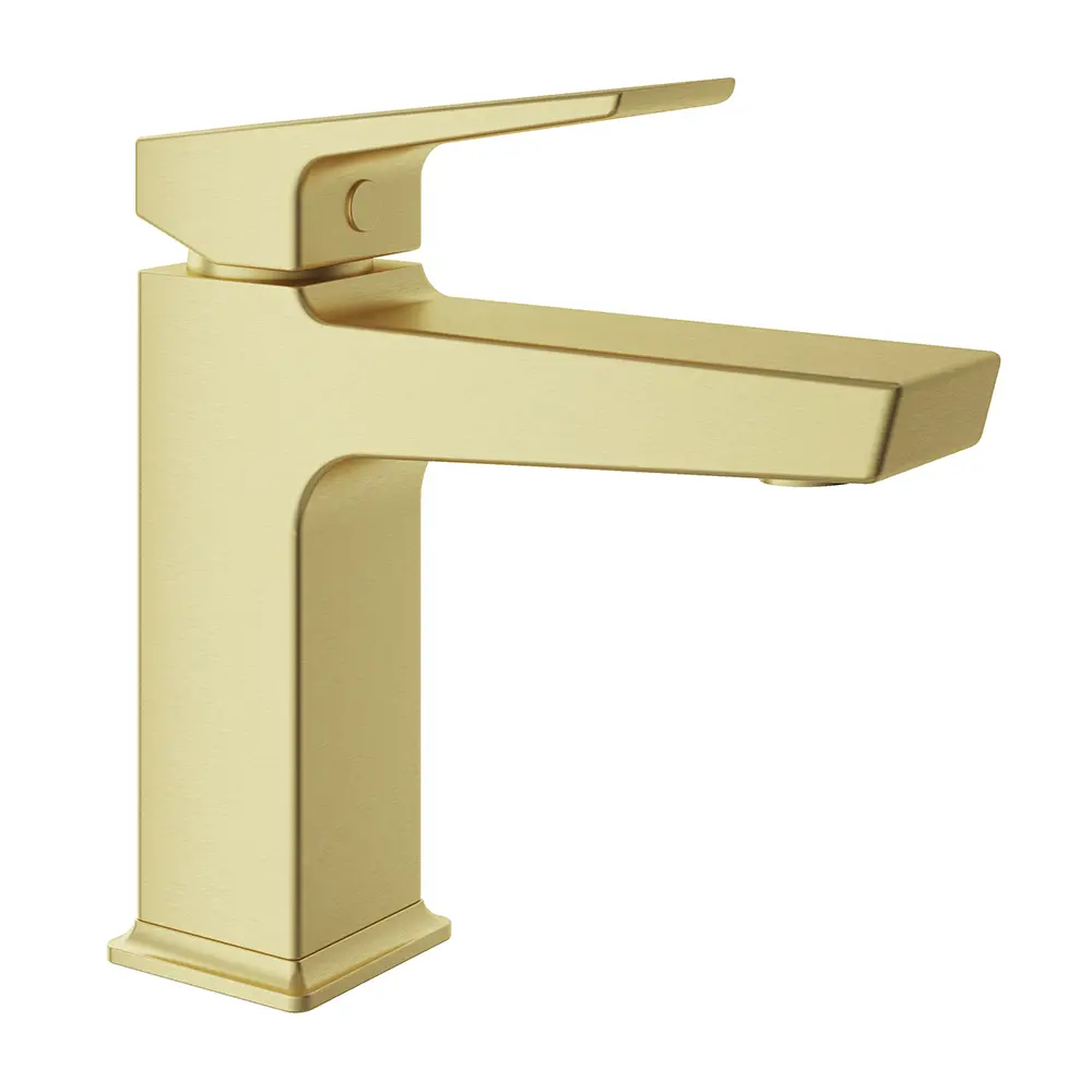 Фото Смеситель для раковины Aqueduto Claro CLA0250 M однорычажный цвет шлифованное золото Фото Смеситель для раковины Aqueduto Claro CLA0250 M однорычажный цвет шлифованное золото