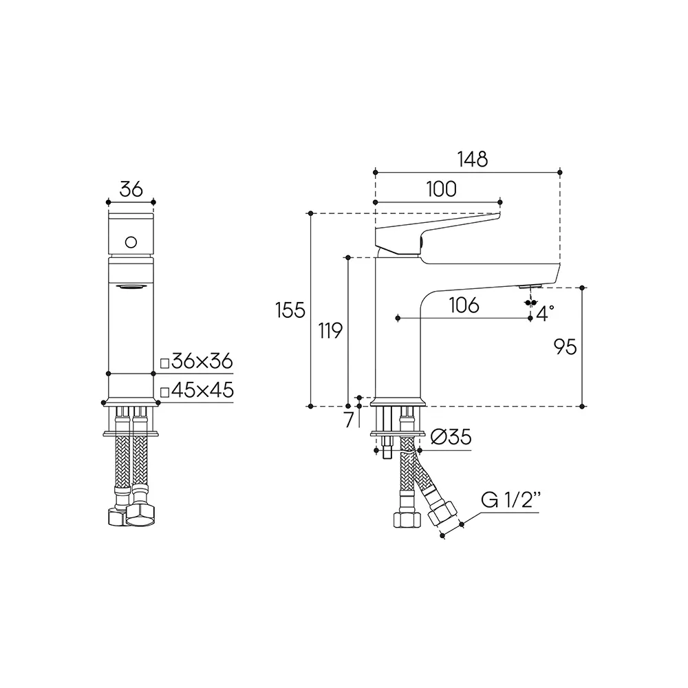 Фото 2 Смеситель для раковины Aqueduto Claro CLA0250 M однорычажный цвет шлифованное золото Фото 2 Смеситель для раковины Aqueduto Claro CLA0250 M однорычажный цвет шлифованное золото