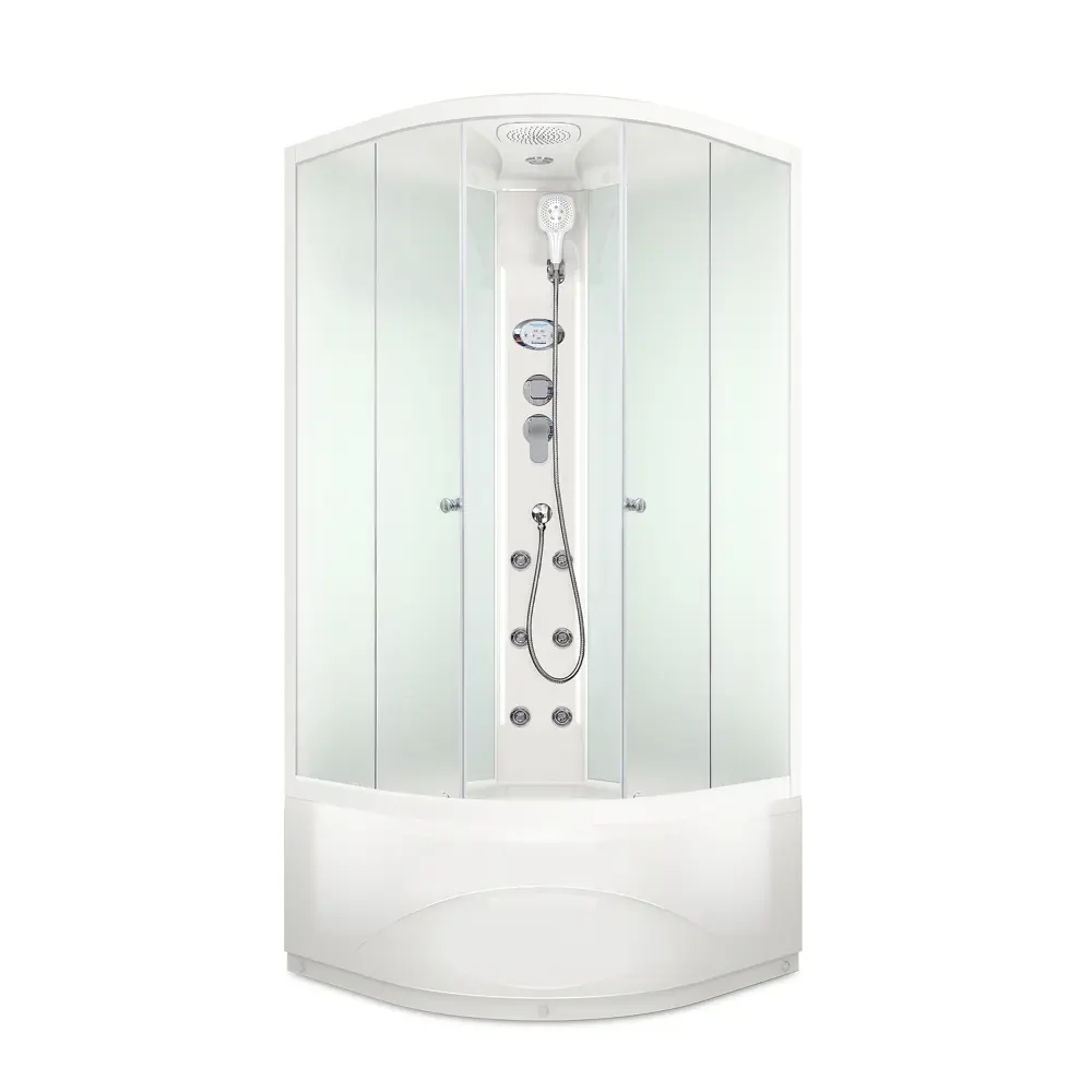 Фото Душевая кабина Domani-Spa Delight Slim 110 high DS01DS110HWM10 100x100x218 см гидромассаж 1/4 круга высокий поддон, белые стенки Фото Душевая кабина Domani-Spa Delight Slim 110 high DS01DS110HWM10 100x100x218 см гидромассаж 1/4 круга высокий поддон, белые стенки