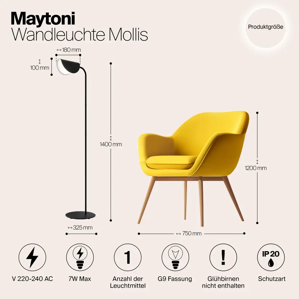 Фото 10 Торшер Maytoni Mollis цвет черный Фото 10 Торшер Maytoni Mollis цвет черный