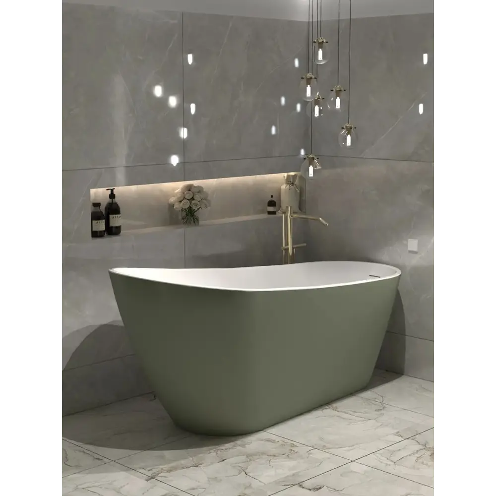 Фото 7 Ванна Watersense Rita отдельностоящая акриловая 170x74 зеленая матовая Фото 7 Ванна Watersense Rita отдельностоящая акриловая 170x74 зеленая матовая