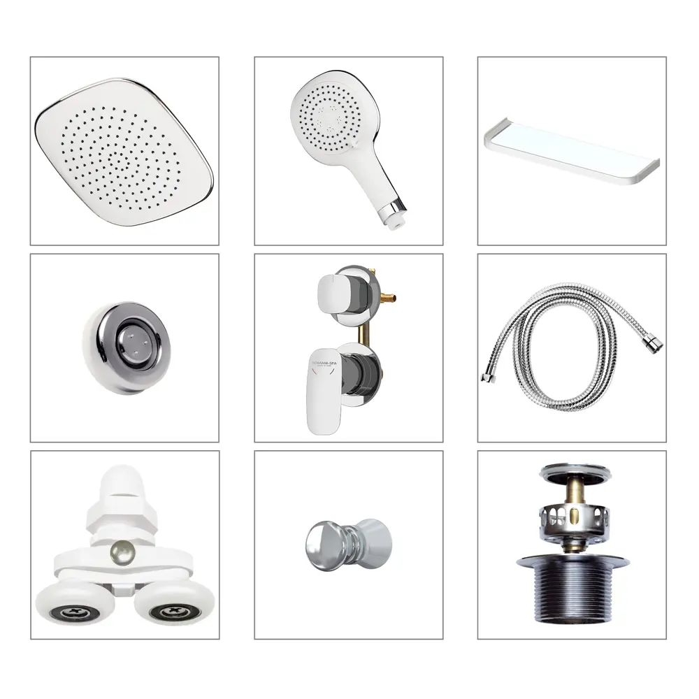 Фото 5 Душевая кабина Domani-Spa Delight Slim 110 high DS01DS110HBCl10 100x100x218 см гидромассаж 1/4 круга высокий поддон, черные стенки, прозрачное стекло Фото 5 Душевая кабина Domani-Spa Delight Slim 110 high DS01DS110HBCl10 100x100x218 см гидромассаж 1/4 круга высокий поддон, черные стенки, прозрачное стекло