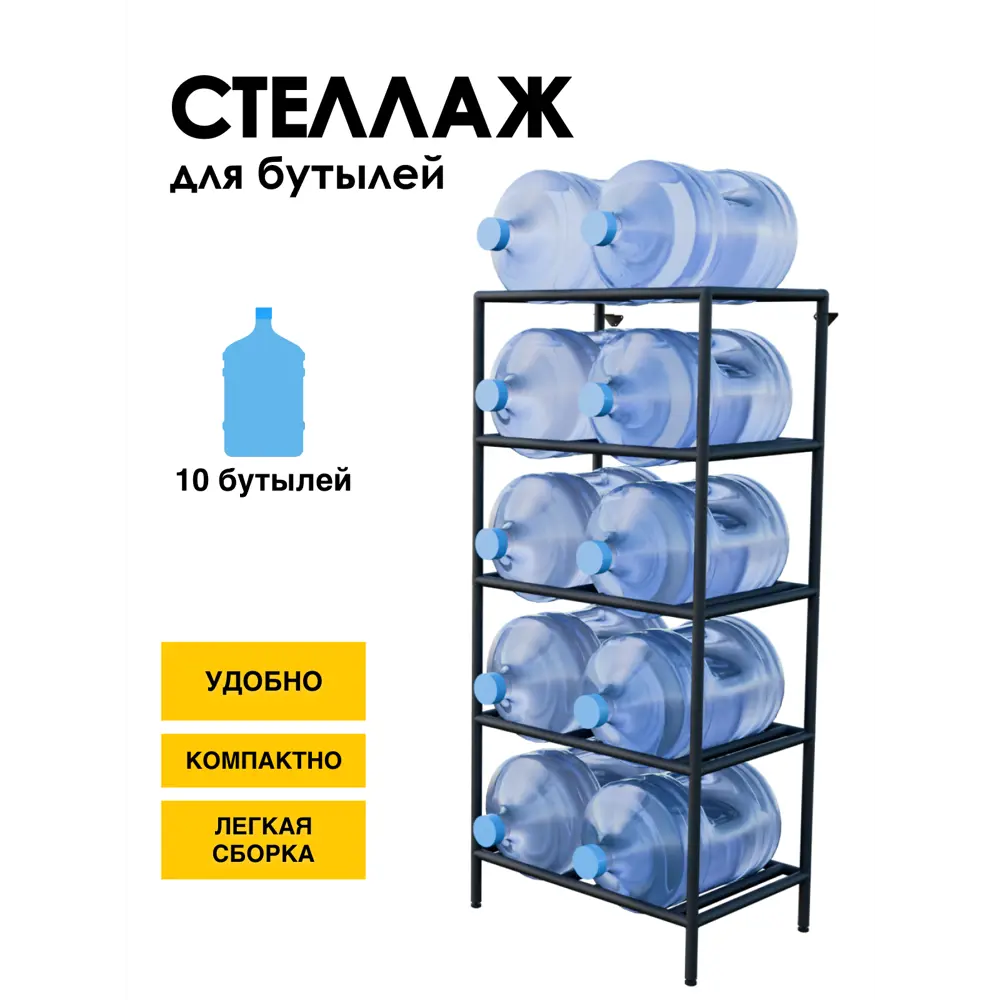 Фото Подставка для бутылок Delta-loft 65x142.5x45 см Металл и пластик цвет черный Фото Подставка для бутылок Delta-loft 65x142.5x45 см Металл и пластик цвет черный