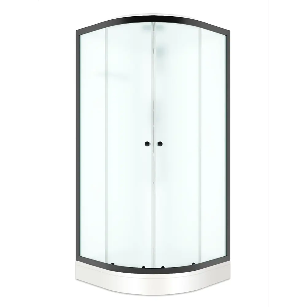 Фото Душевая кабина Domani-Spa Delight Slim 110 100x100x218 см низкий поддон белые стенки, матовое стекло, графит профиль, Black accents