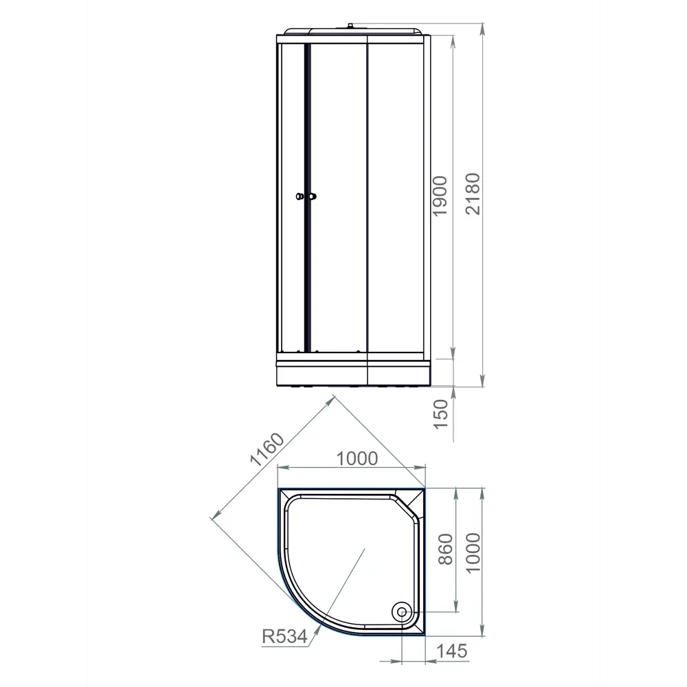 Фото 7 Душевая кабина Domani-Spa Delight Slim 110 100x100x218 см низкий поддон белые стенки, матовое стекло, графит профиль, Black accents