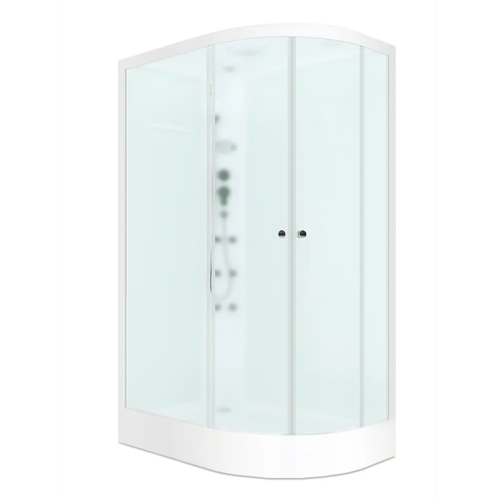 Фото Душевая кабина Domani-Spa Delight Slim 128 L левая DS01DS128LLWM10 120x80x218 см гидромассаж прямоугольный низкий поддон, белые стенки