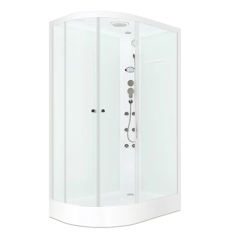 Фото 2 Душевая кабина Domani-Spa Delight Slim 128 R правая DS01DS128RLWCl10 120x80x218 см гидромассаж прямоугольный низкий поддон, белые стенки Фото 2 Душевая кабина Domani-Spa Delight Slim 128 R правая DS01DS128RLWCl10 120x80x218 см гидромассаж прямоугольный низкий поддон, белые стенки