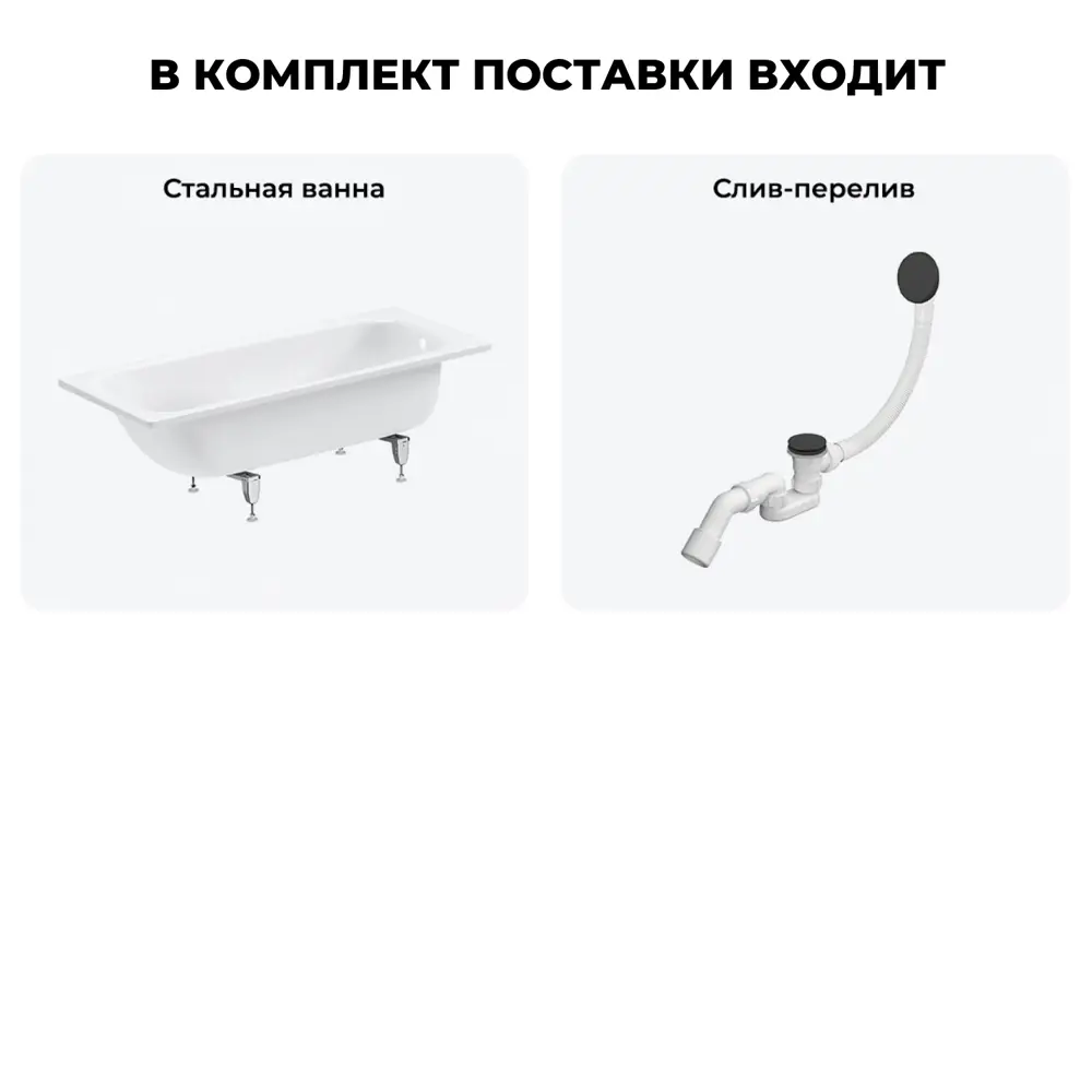 Фото 8 Ванна Sanitana BLB Universal 20220719R прямоугольная сталь 170x70 см с шумоизоляцией, ножками и сливом-переливом Фото 8 Ванна Sanitana BLB Universal 20220719R прямоугольная сталь 170x70 см с шумоизоляцией, ножками и сливом-переливом