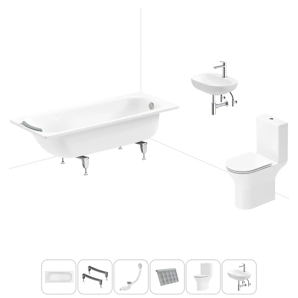 Фото Ванна Sanitana BLB Universal 20220729R прямоугольная сталь 170x70 см с напольным унитазом и раковиной в комплекте Фото Ванна Sanitana BLB Universal 20220729R прямоугольная сталь 170x70 см с напольным унитазом и раковиной в комплекте
