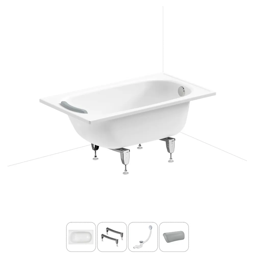 Фото Ванна Sanitana BLB Europa 20220561R прямоугольная сталь 105x70 см с ножками, сливом-переливом и подголовником Фото Ванна Sanitana BLB Europa 20220561R прямоугольная сталь 105x70 см с ножками, сливом-переливом и подголовником