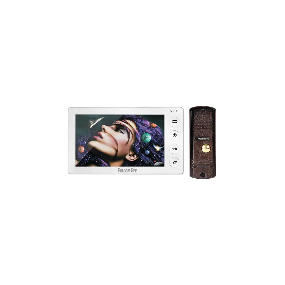 Фото Комплект видеодомофона Falcon Eye KIT Space HD 7" цвет белый Фото Комплект видеодомофона Falcon Eye KIT Space HD 7" цвет белый